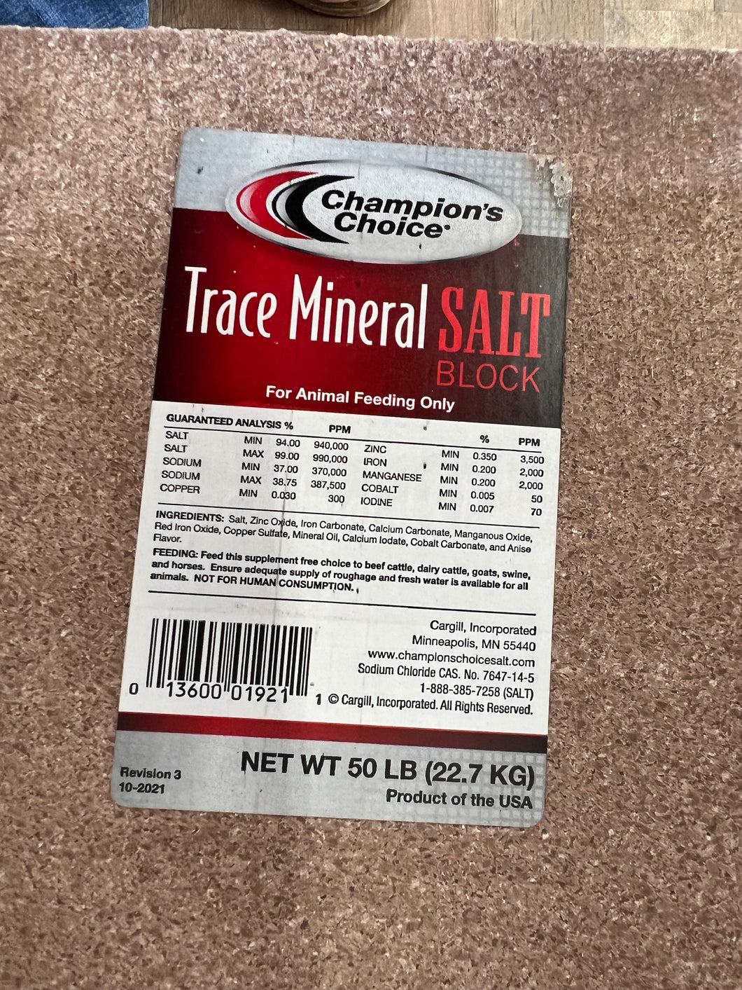 Champion’s Choice Grace Mineral Salt Block 50#