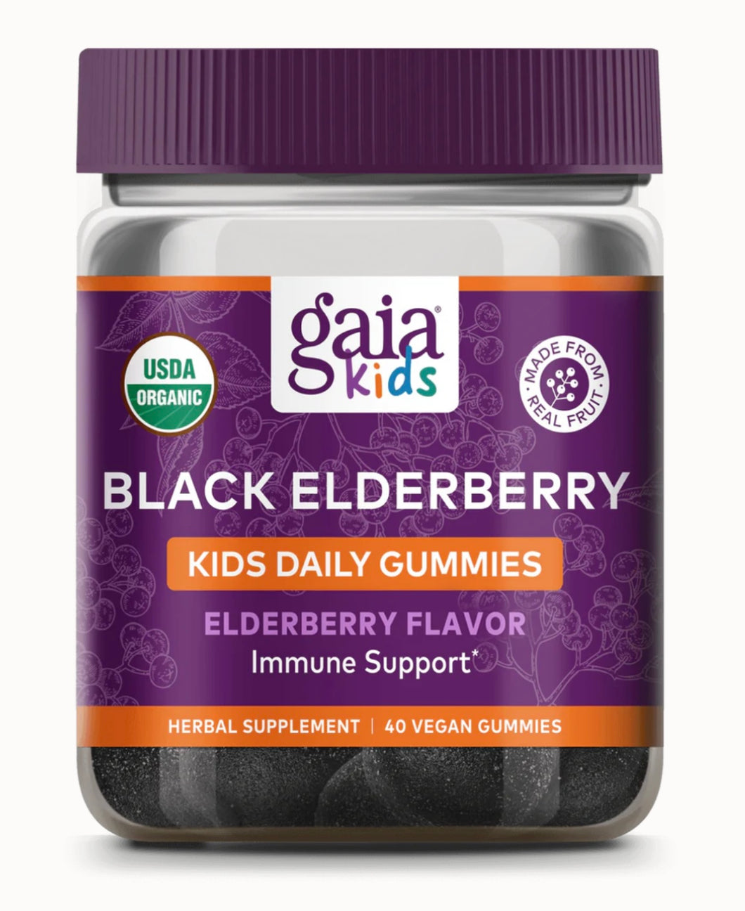 Gaia Kids Black Elderberry Daily Organic Gummies 40 ct.