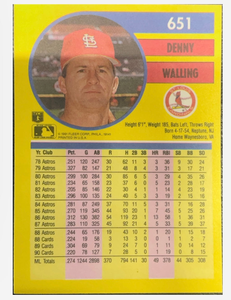 Denny Walling Fleer 91 651