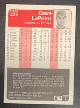 Load image into Gallery viewer, Dave LaPoint   Fleer 1985  233
