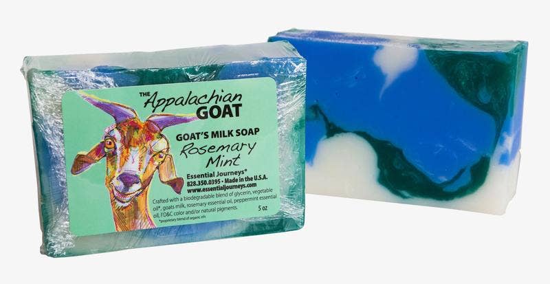 5oz Rosemary Mint Goats Milk Soap Slice