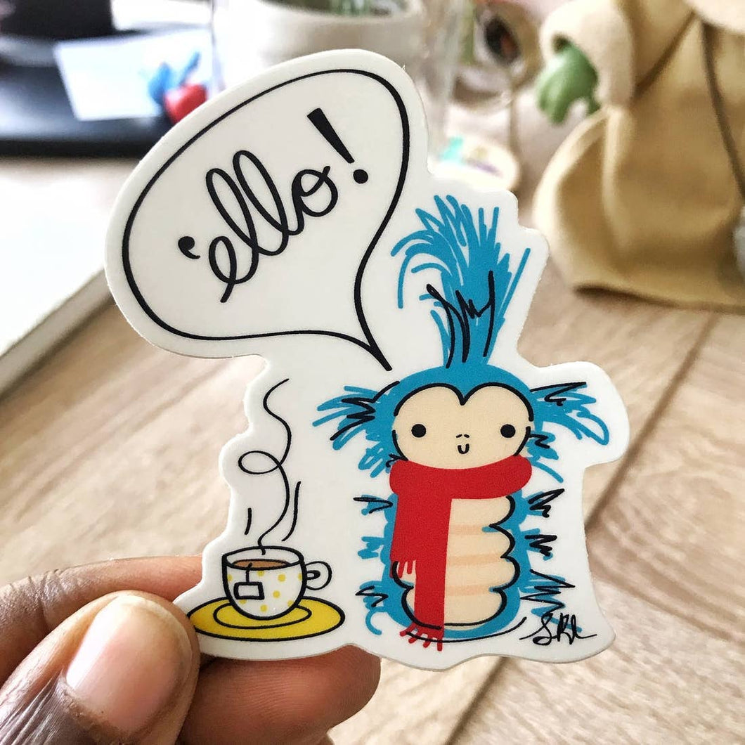 Ello Worm Sticker