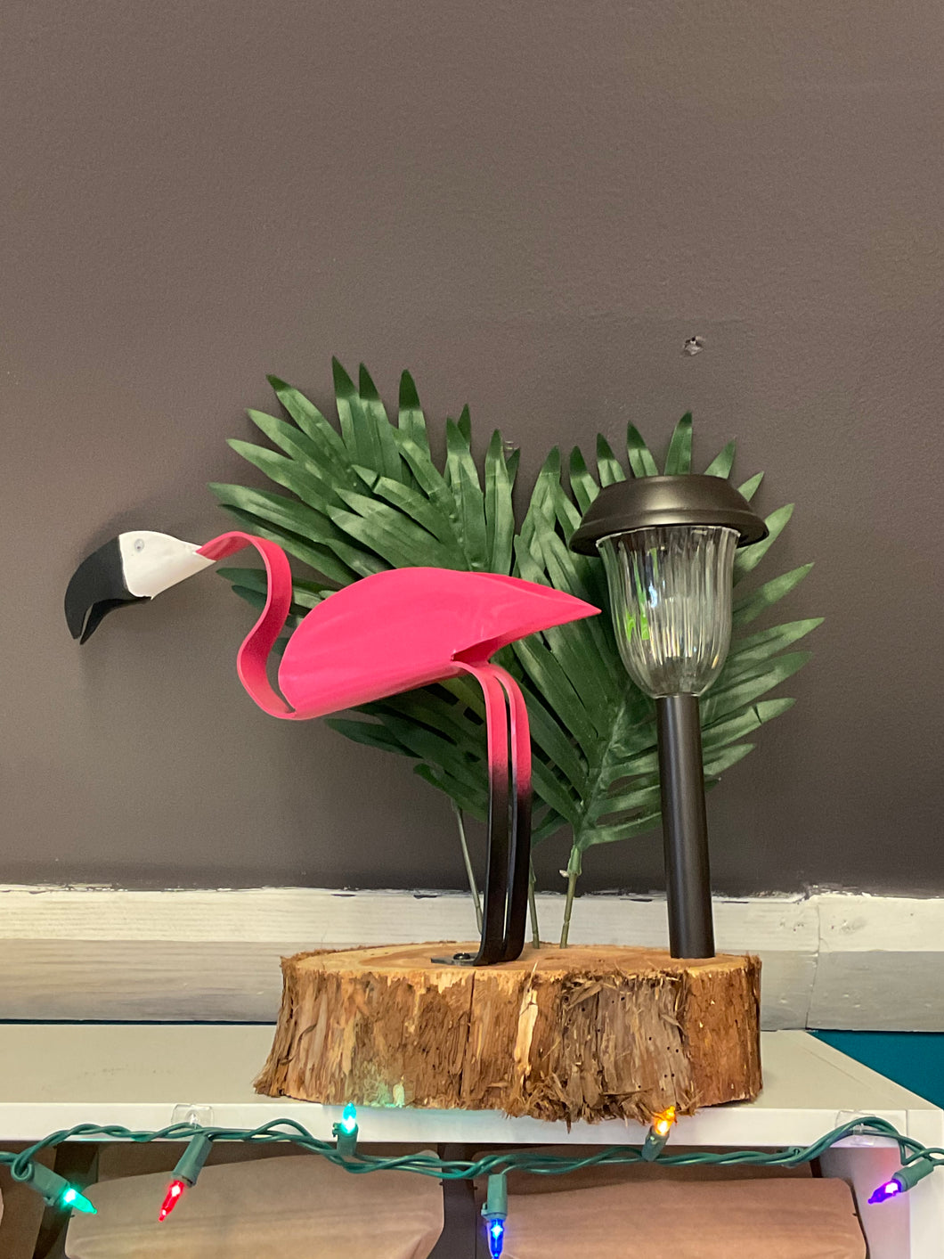 Flamingo Garden Ornament with Solar Light
