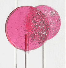 Load image into Gallery viewer, Pink and Silver Lollipops, Valentine&#39;s Day: Cotton Candy Flavor / 2 inch

