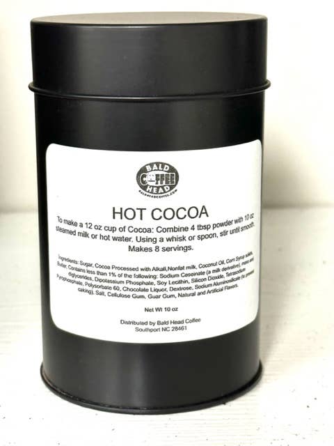 Bald Head Coffee Hot Cocoa 10 ounce tin