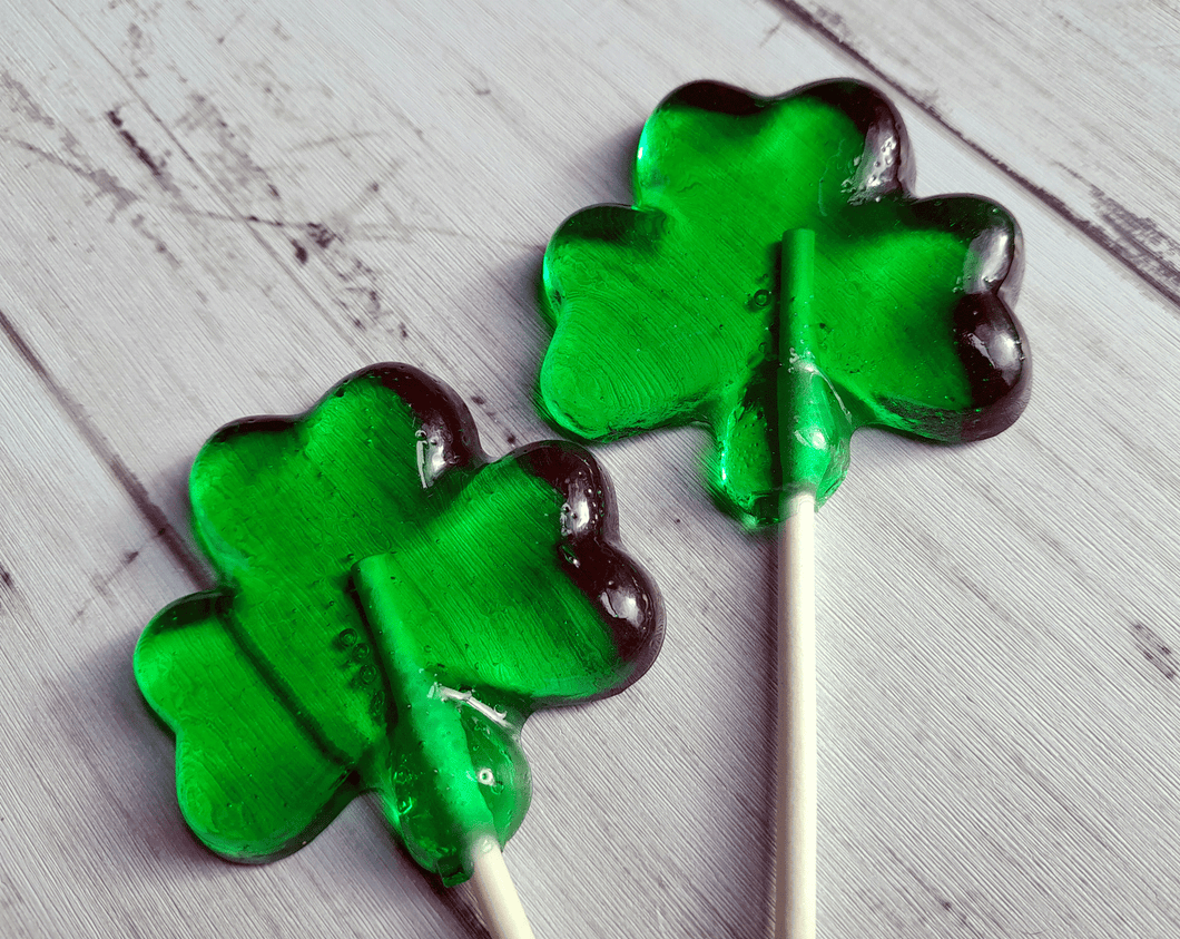 Green Shamrocks Lollipops - St Patrick's Day: Cotton Candy Flavor