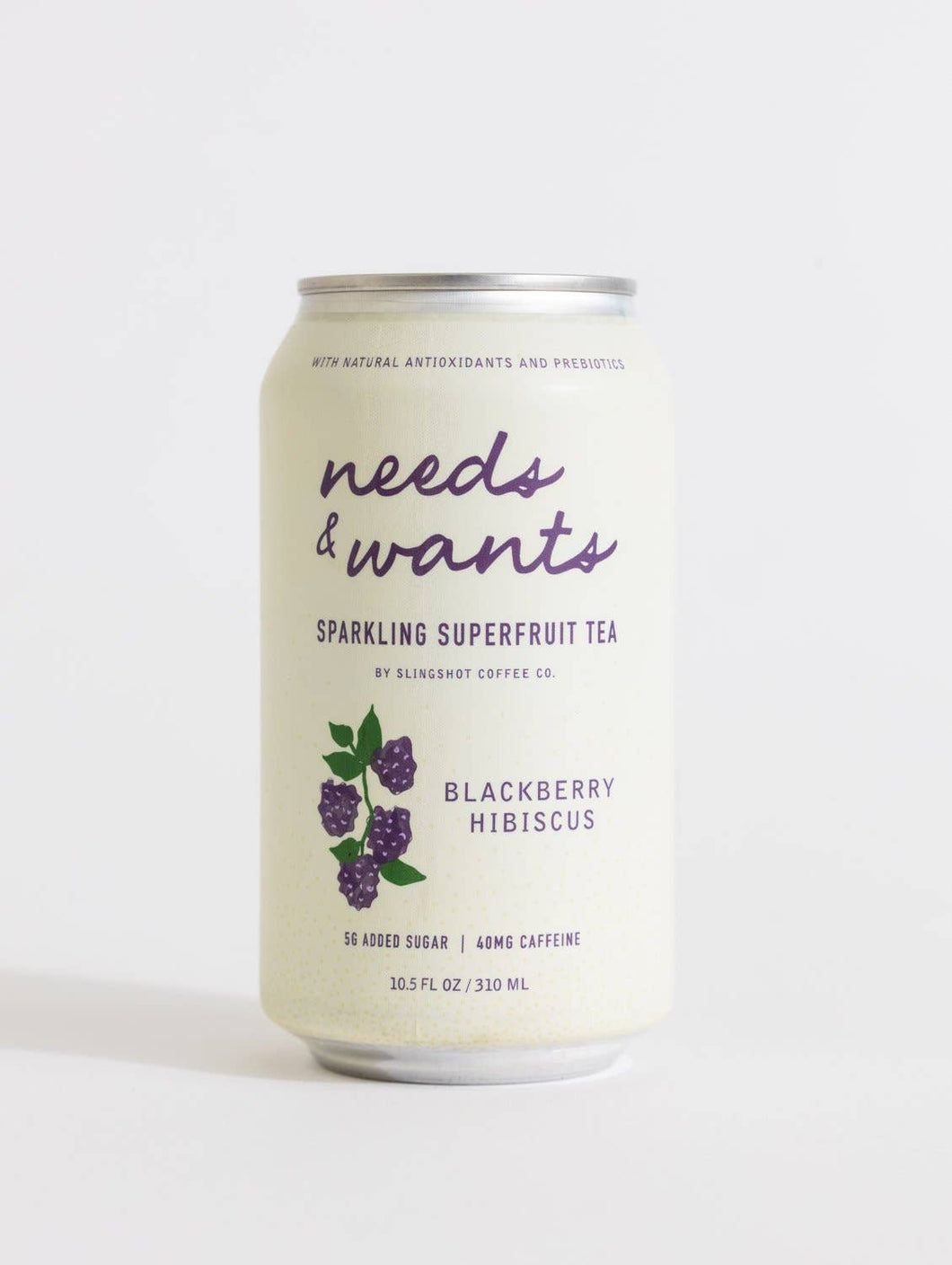 Needs & Wants Sparkling Superfruit Tea - Blackberry Hibiscus 10.5 oz.